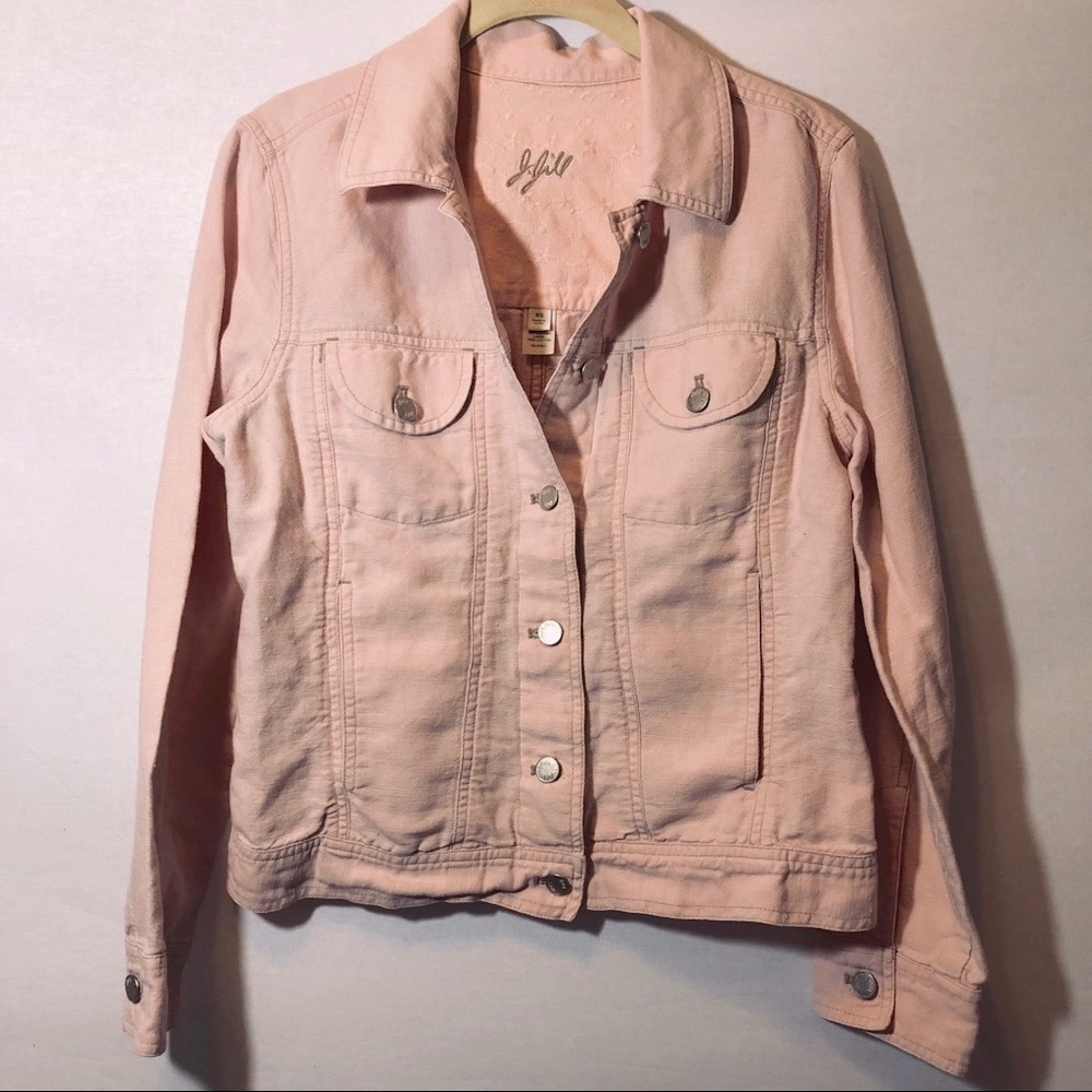 J. Jill linen blend pink jacket